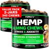 2 Pack Hemp Calming Chews for Dogs Advanced Dog Calming Treats Dog Calming Chews 340 Chews Anxiety Relief Treats Separation Aid Barking Stress Relief