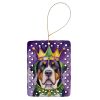 Greater Swiss Mountain Dog King of Mardi Gras Porcelain Ornament Christmas Tree Hanging Decorations for Home Christmas Holiday, Rectangle, Gift