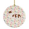 Aidi Atlas Mountain Dog Merry Christmas Ceramic Ornament Christmas Tree Hanging Decorations for Home Christmas Holiday, Party, Gift, 3 in, Multicolor