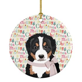 Bernese Mountain Dog Puppy #1 Christmas Ceramic Ornament Christmas Tree Hanging Decorations for Home Christmas Holiday, Party, Gift, 3 in, Multicolor