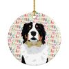 Bernese Mountain Dog #2 Christmas Ceramic Ornament Christmas Tree Hanging Decorations for Home Christmas Holiday, Party, Gift, 3 in, Multicolor