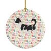 Canaan Dog Merry Christmas Ceramic Ornament Christmas Tree Hanging Decorations for Home Christmas Holiday, Party, Gift, 3 in, Multicolor