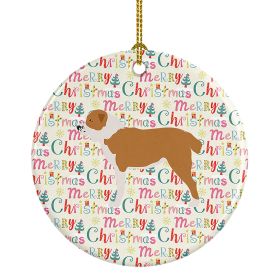 Central Asian Shepherd Dog Merry Christmas Ceramic Ornament Christmas Tree Hanging Decorations for Home Christmas Holiday, Party, Gift, 3 in