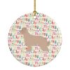 Pyrenean Shepherd Dog Merry Christmas Ceramic Ornament Christmas Tree Hanging Decorations for Home Christmas Holiday, Party, Gift, 3 in, Multicolor