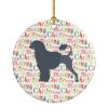 Portuguese Water Dog Merry Christmas Ceramic Ornament Christmas Tree Hanging Decorations for Home Christmas Holiday, Party, Gift, 3 in, Multicolor
