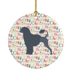 Portuguese Water Dog Merry Christmas Ceramic Ornament Christmas Tree Hanging Decorations for Home Christmas Holiday, Party, Gift, 3 in, Multicolor
