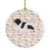 Wetterhoun Frisian Water Dog Ceramic Ornament Christmas Tree Hanging Decorations for Home Christmas Holiday, Party, Gift, 3 in, Multicolor