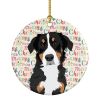 Bernese Mountain Dog Puppy #2 Christmas Ceramic Ornament Christmas Tree Hanging Decorations for Home Christmas Holiday, Party, Gift, 3 in, Multicolor