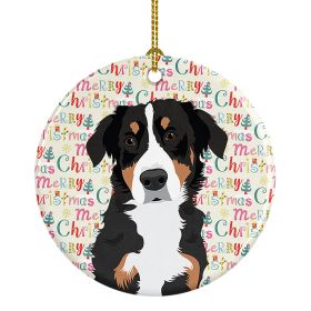 Bernese Mountain Dog Puppy #2 Christmas Ceramic Ornament Christmas Tree Hanging Decorations for Home Christmas Holiday, Party, Gift, 3 in, Multicolor