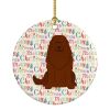Merry Christmas Caucasian Shepherd Dog Ceramic Ornament Christmas Tree Hanging Decorations for Home Christmas Holiday, Party, Gift, 3 in, Multicolor