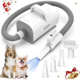 Dog Dryer,4 in 1 Dog Hair Dryer with Smart Handle, 90m/s High Velocity Negative Ion Dog Blow Dryer