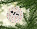 Wetterhoun Frisian Water Dog Ceramic Ornament Christmas Tree Hanging Decorations for Home Christmas Holiday, Party, Gift, 3 in, Multicolor