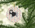 Lowchen Little Lion Dog #2 Merry Christmas Ceramic Ornament Christmas Tree Hanging Decorations for Home Christmas Holiday, Party, Gift, 3 in