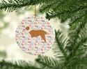 Central Asian Shepherd Dog Merry Christmas Ceramic Ornament Christmas Tree Hanging Decorations for Home Christmas Holiday, Party, Gift, 3 in