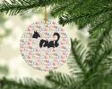 Canaan Dog Merry Christmas Ceramic Ornament Christmas Tree Hanging Decorations for Home Christmas Holiday, Party, Gift, 3 in, Multicolor
