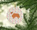Collie Dog Merry Christmas Ceramic Ornament Christmas Tree Hanging Decorations for Home Christmas Holiday, Party, Gift, 3 in, Multicolor