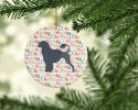 Portuguese Water Dog Merry Christmas Ceramic Ornament Christmas Tree Hanging Decorations for Home Christmas Holiday, Party, Gift, 3 in, Multicolor