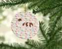 Aidi Atlas Mountain Dog Merry Christmas Ceramic Ornament Christmas Tree Hanging Decorations for Home Christmas Holiday, Party, Gift, 3 in, Multicolor