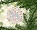 Spanish Water Dog Merry Christmas Ceramic Ornament Christmas Tree Hanging Decorations for Home Christmas Holiday, Party, Gift, 3 in, Multicolor