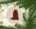 Merry Christmas Caucasian Shepherd Dog Ceramic Ornament Christmas Tree Hanging Decorations for Home Christmas Holiday, Party, Gift, 3 in, Multicolor