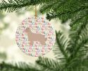 Pyrenean Shepherd Dog Merry Christmas Ceramic Ornament Christmas Tree Hanging Decorations for Home Christmas Holiday, Party, Gift, 3 in, Multicolor