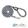 Reflective Dog Leash Heavy Duty Durable for Large Medium Breeds Black 6 Ft Long Rope Tangle Free Braided Leash with Comfortable Handle Black