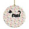 Canaan Dog Merry Christmas Ceramic Ornament Christmas Tree Hanging Decorations for Home Christmas Holiday, Party, Gift, 3 in, Multicolor