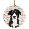 Bernese Mountain Dog Puppy #2 Christmas Ceramic Ornament Christmas Tree Hanging Decorations for Home Christmas Holiday, Party, Gift, 3 in, Multicolor