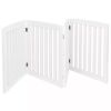 24" Folding Freestanding Wood Pet Dog 4 Panel Safety Gate - White