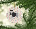 Lowchen Little Lion Dog #2 Merry Christmas Ceramic Ornament Christmas Tree Hanging Decorations for Home Christmas Holiday, Party, Gift, 3 in