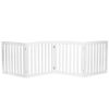 24" Folding Freestanding Wood Pet Dog 4 Panel Safety Gate - White