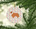 Collie Dog Merry Christmas Ceramic Ornament Christmas Tree Hanging Decorations for Home Christmas Holiday, Party, Gift, 3 in, Multicolor