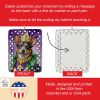 Australian Cattle Dog King of Mardi Gras Porcelain Ornament Christmas Tree Hanging Decorations for Home Christmas Holiday, Rectangle, Gift, Multicolor