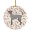 Ecuadorian Hairless Dog Merry Christmas Ceramic Ornament Christmas Tree Hanging Decorations for Home Christmas Holiday, Party, Gift, 3 in, Multicolor