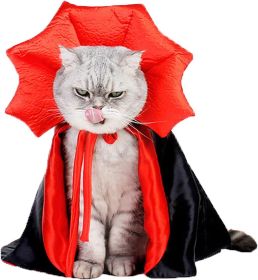 Pet Halloween Vampire Baron Cloak, Festival Cosplay Robe, Pet Halloween Costume Clothes Suit for Medium and Large Cats and Dogs (Quantity: 5pcs)