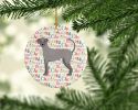 Ecuadorian Hairless Dog Merry Christmas Ceramic Ornament Christmas Tree Hanging Decorations for Home Christmas Holiday, Party, Gift, 3 in, Multicolor