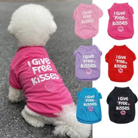 Pet Cotton Clothes for Dogs in Summer English Print Pet Dog Clothes Tank Top T-shirt in Summer (Color: Green potato chips, size: M)