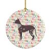 Peruvian Hairless Dog Merry Christmas Ceramic Ornament Christmas Tree Hanging Decorations for Home Christmas Holiday, Party, Gift, 3 in, Multicolor